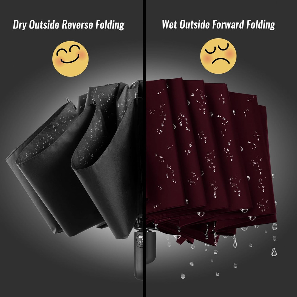 Conlun Inverted Umbrella Compact Windproof- Automatic Reverse Umbrellas for Rai