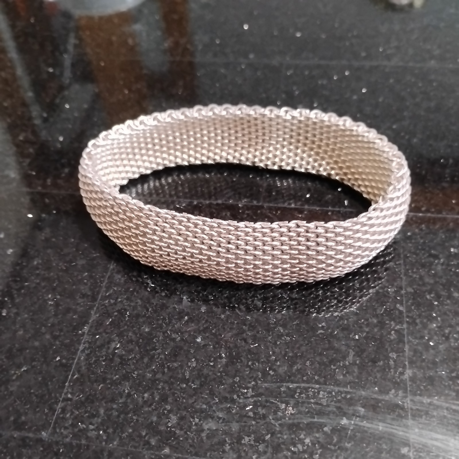 Tiffany Somerset Mesh Bracelet Silver 925 55g Rare Classic Jewelry