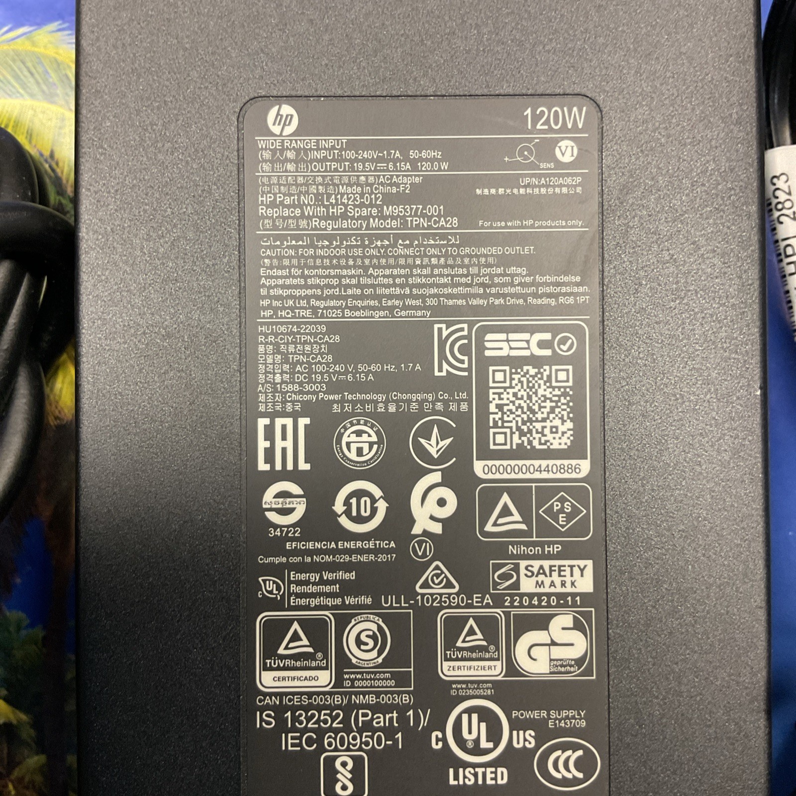 LOT OF 5 Genuine HP 120W Blue Tip AC Adapter 19.5V 6.15A TPN-CA28 TPN-DA19 4.5mm