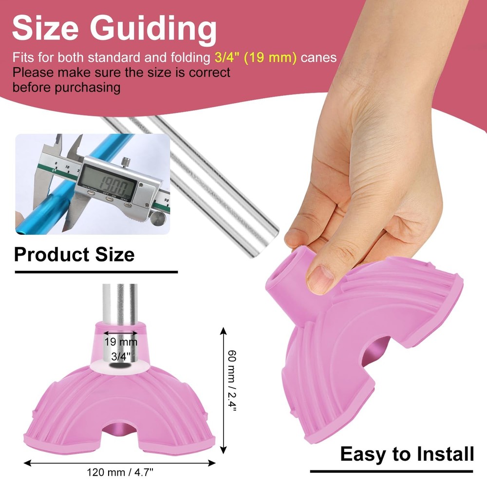 Cane Tips, Self Standing Quad Base Replacement for Walking and Folding Canes,...