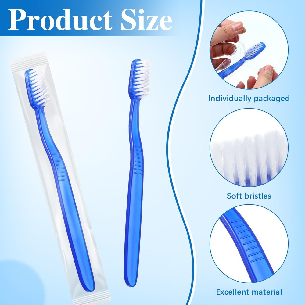 Ziliny 200 Pcs Prepasted Disposable Toothbrushes Bulk Individually Wrapped...