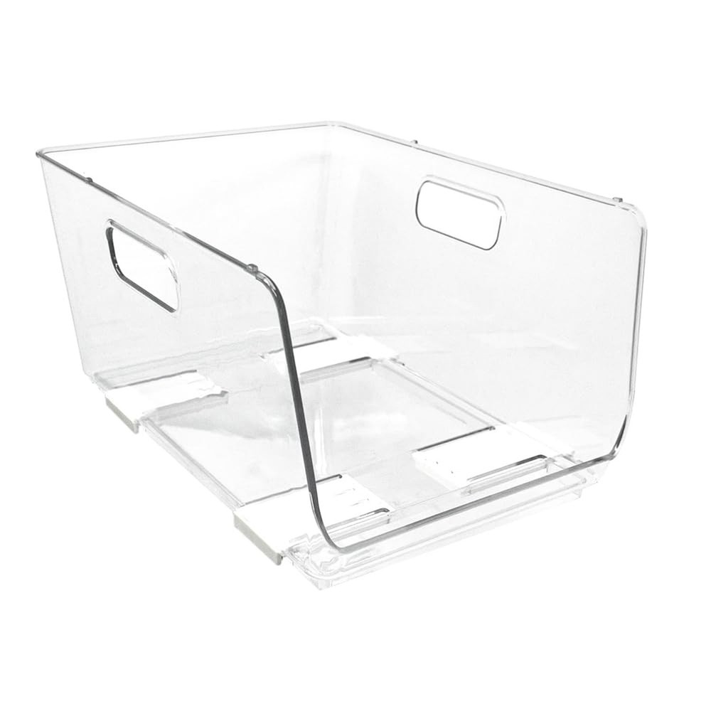 Isaac Jacobs 2-Piece (11.9" x 8.6" x 6.1") Large Deep Stackable Clear Storage...