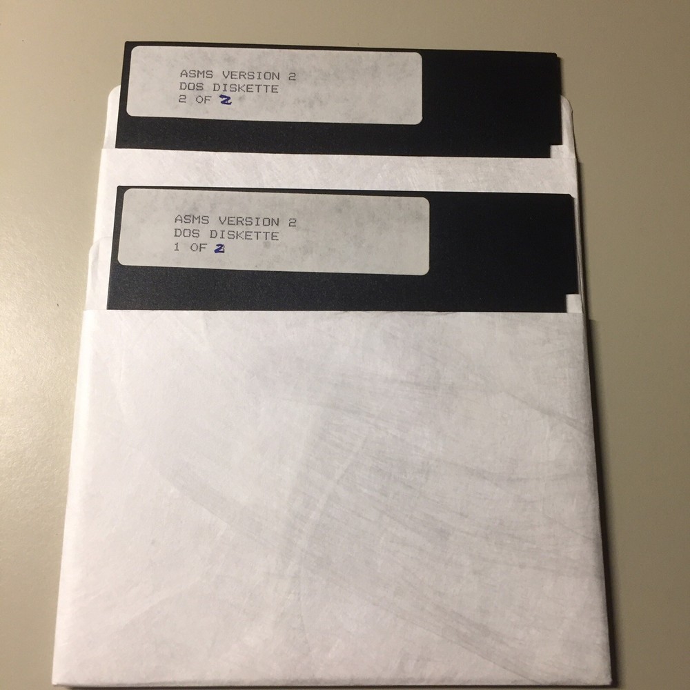 Vintage ASMS Version 2 DOS 5.25” Floppy Disks VHTF