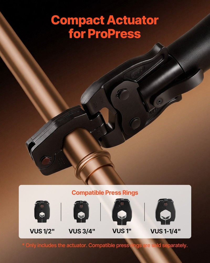 Press Actuator for Compact Series Press Tools, Compatible with 1/2", 3/4", 1" &