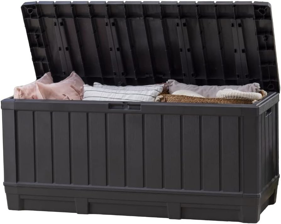 Elegant 92 Gallon Lockable Resin Deck Box - Ideal for Patio Storage Solutions