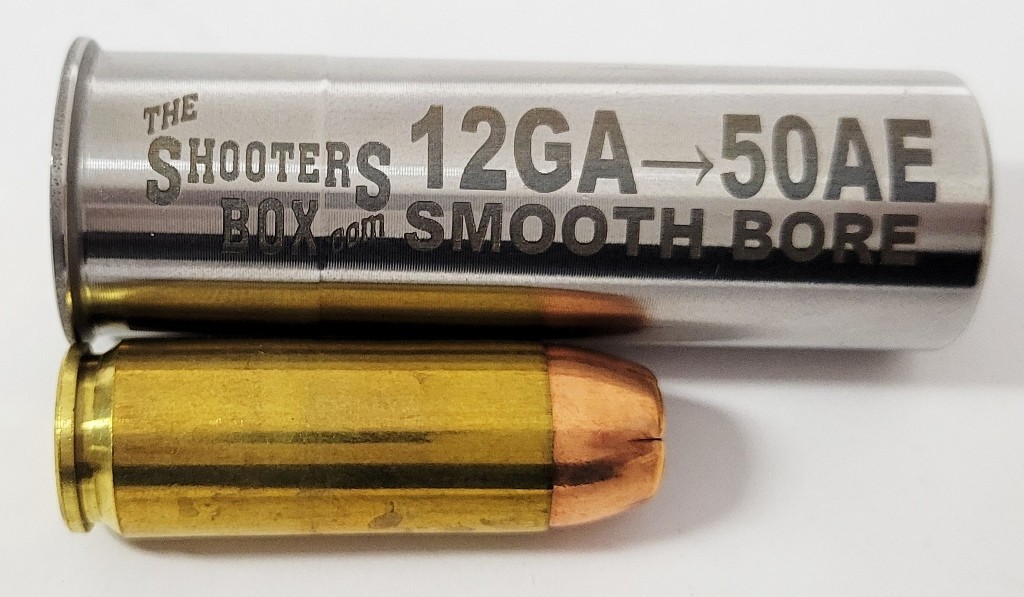 12GA to 50AE Shotgun Adapter - Chamber Reducer - Stainless - Free Case & Ship!