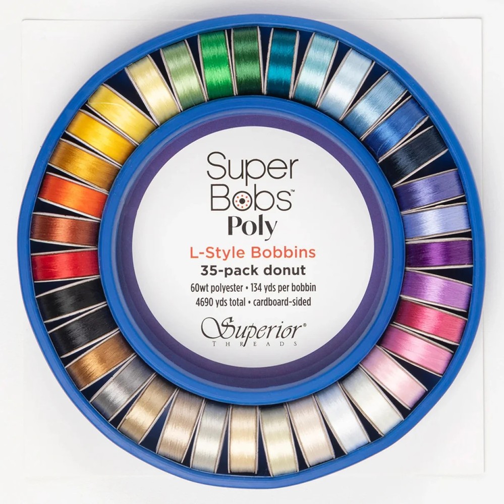 Super Bobs Polyester Bobbin 35 Color L-Style Donut Set