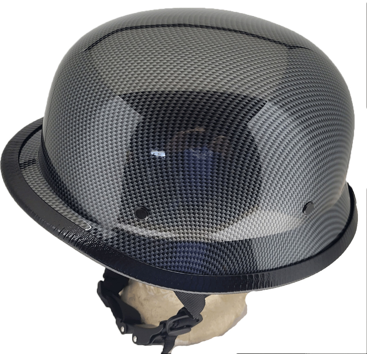 GERMAN CARBON FIBER  LOW PROFILE BIKER MOTORCYCLE NOVELTY HELMET