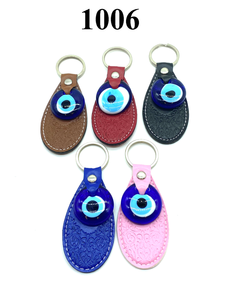 Turkish Leather Evil Eye Key Chain for Protection #1006