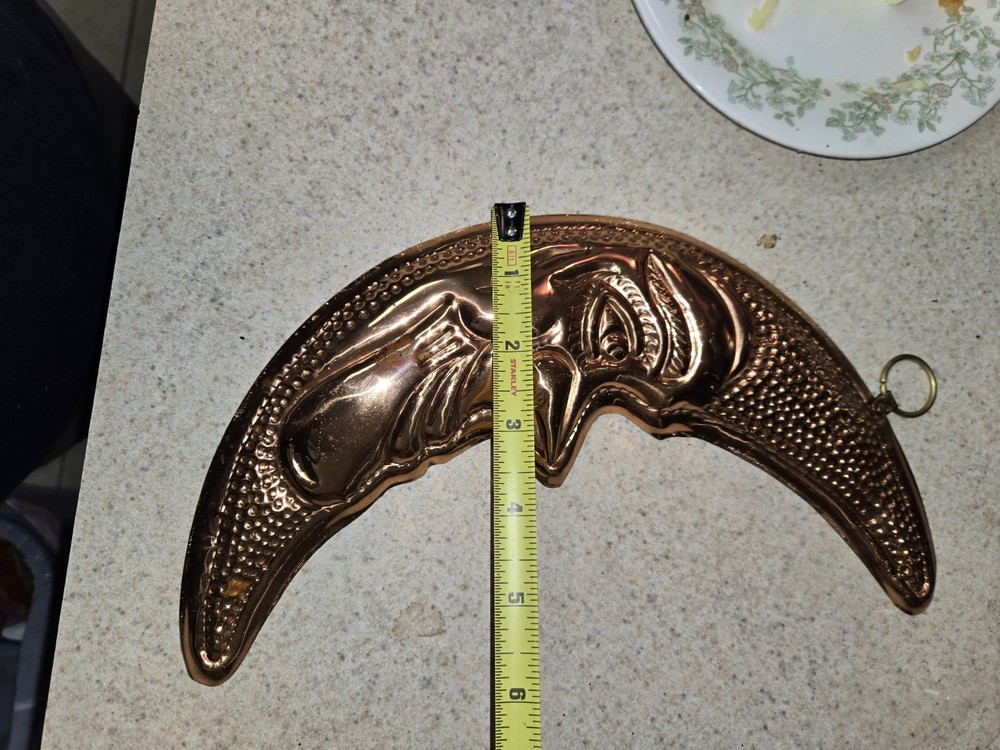 Vintage Hammered Copper Moon Wall Hanging