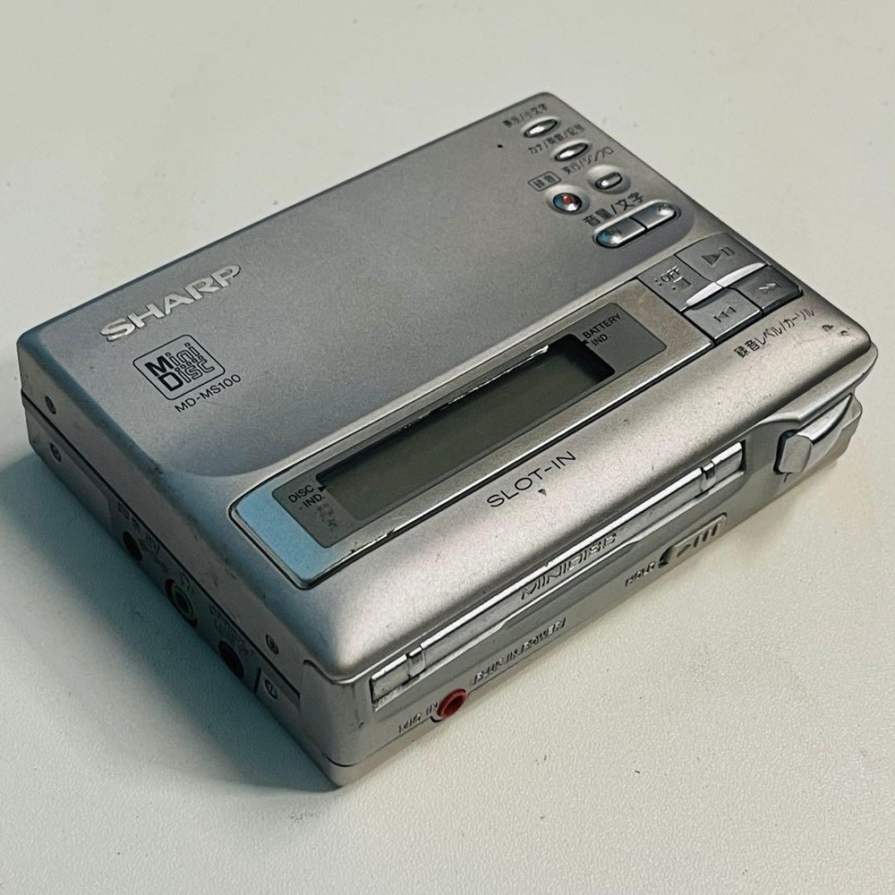 Sharp MD MS100 Portable MiniDisc Recorder Player Japan Rare Working