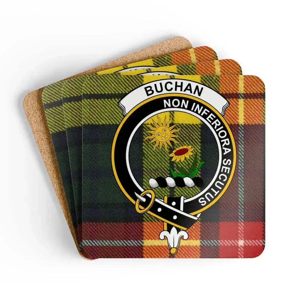 Buchan Crest Tartan Scottish Pride Coaster Set