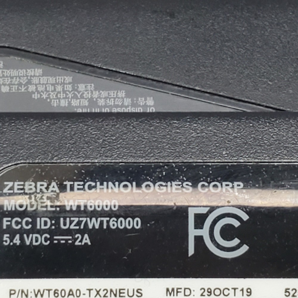 Zebra WT6000 WT60A0-TX2NEUS Mobile Computer w Battery | Wrist Mount | Scanner