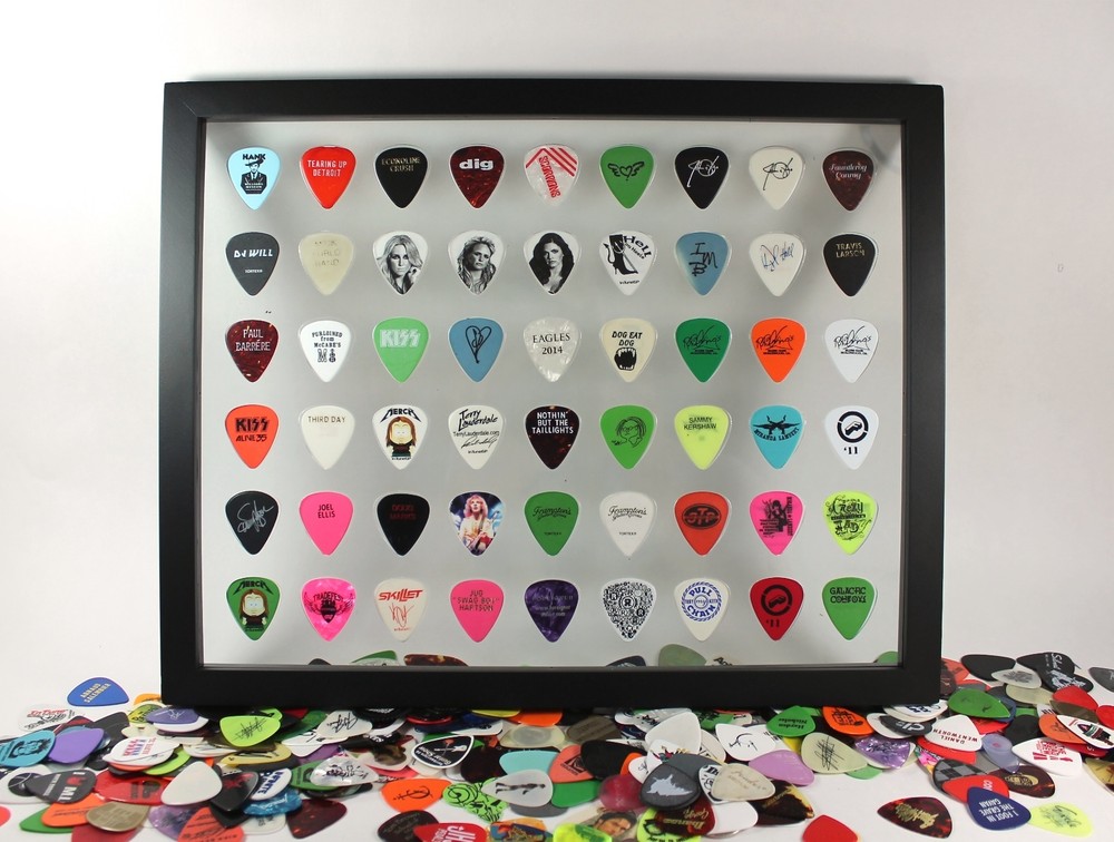 11" x 14" Clear Guitar Pick Display INSERT 54 Picks- NO FRAME, INSERT ONLY