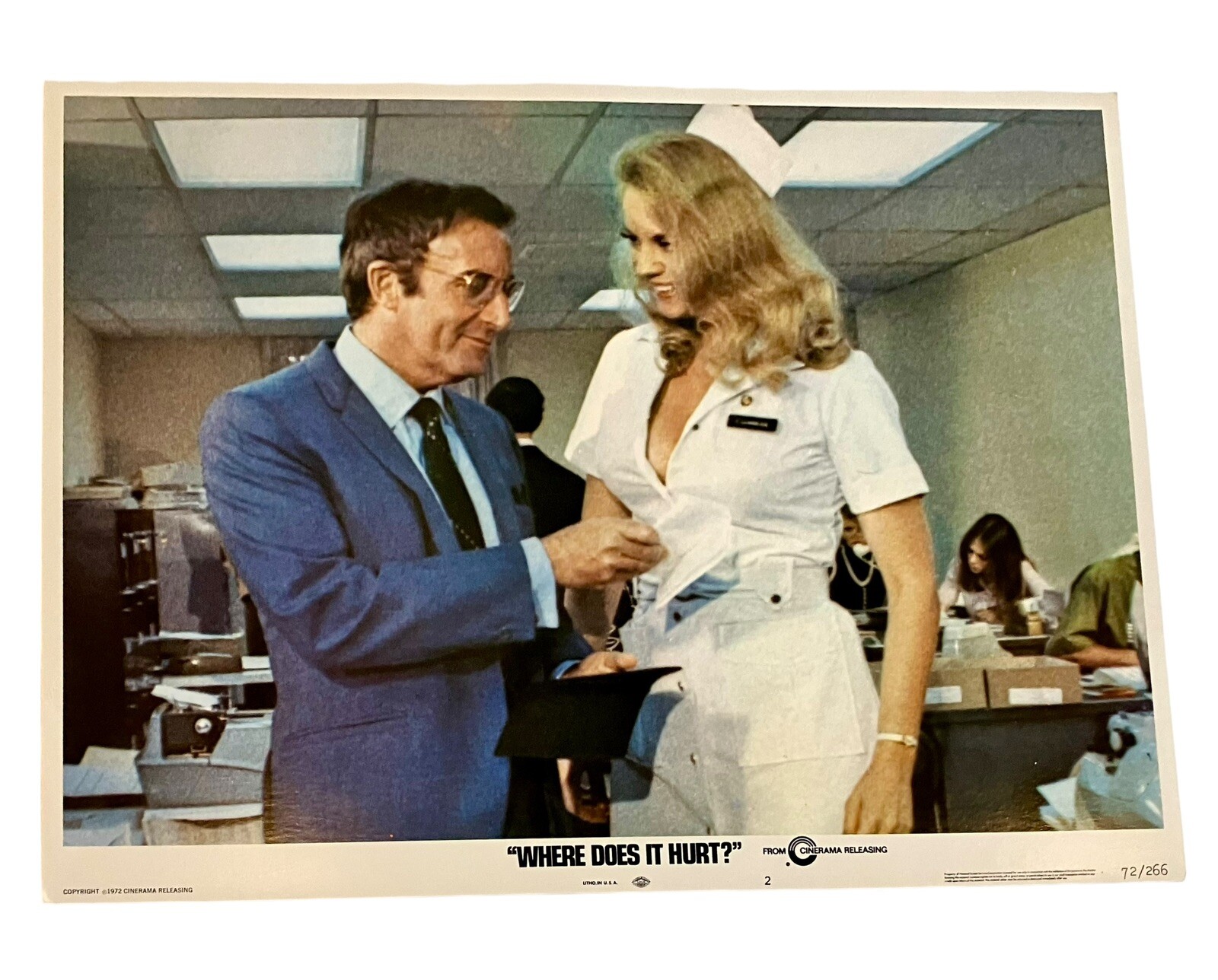 Vintage Lobby Card Where Does It Hurt? 1972 Peter Sellers Eva Bruce #2