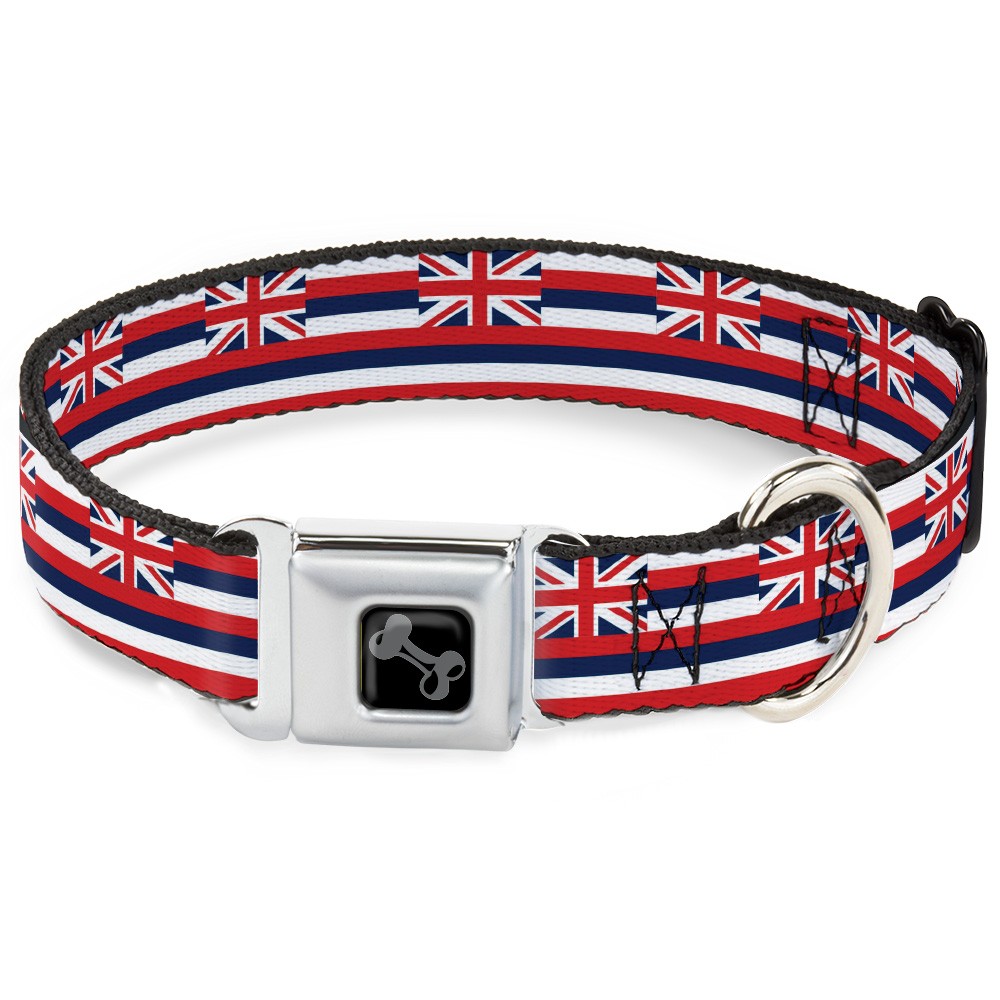 Dog Collar Bone Hawaii Flag Continuous Repeat Small 9.5-13"