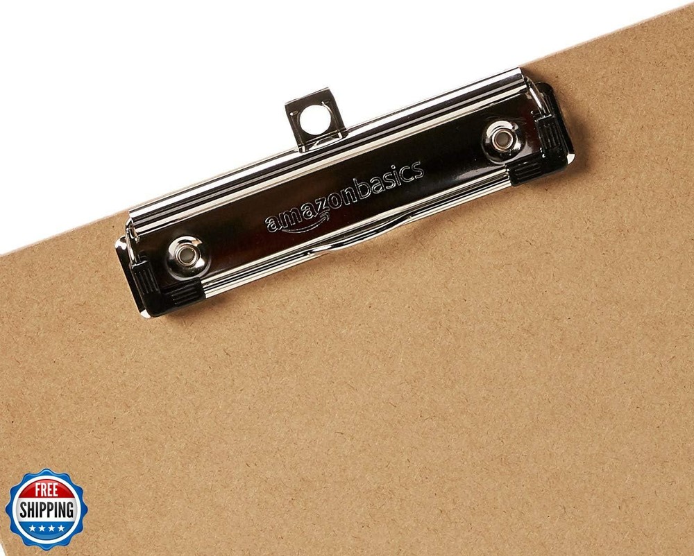 Amazon Basics Hardboard Office Clipboard, 6-Pack, Brown