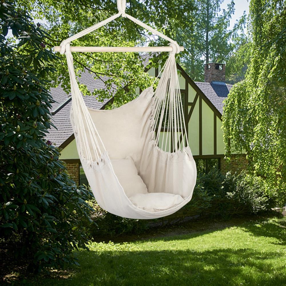 Hammock Swing Chair Hanging Rope Chair Cotton Porch Seat Seating Wear-Resistant