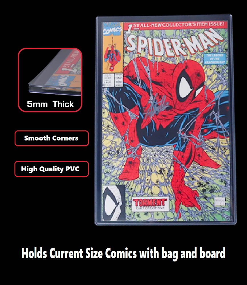 COMIC BOOK PROTECTOR CASE TOPLOADER 10 PACK WITH REMOVABLE FILM 7"x10.75"