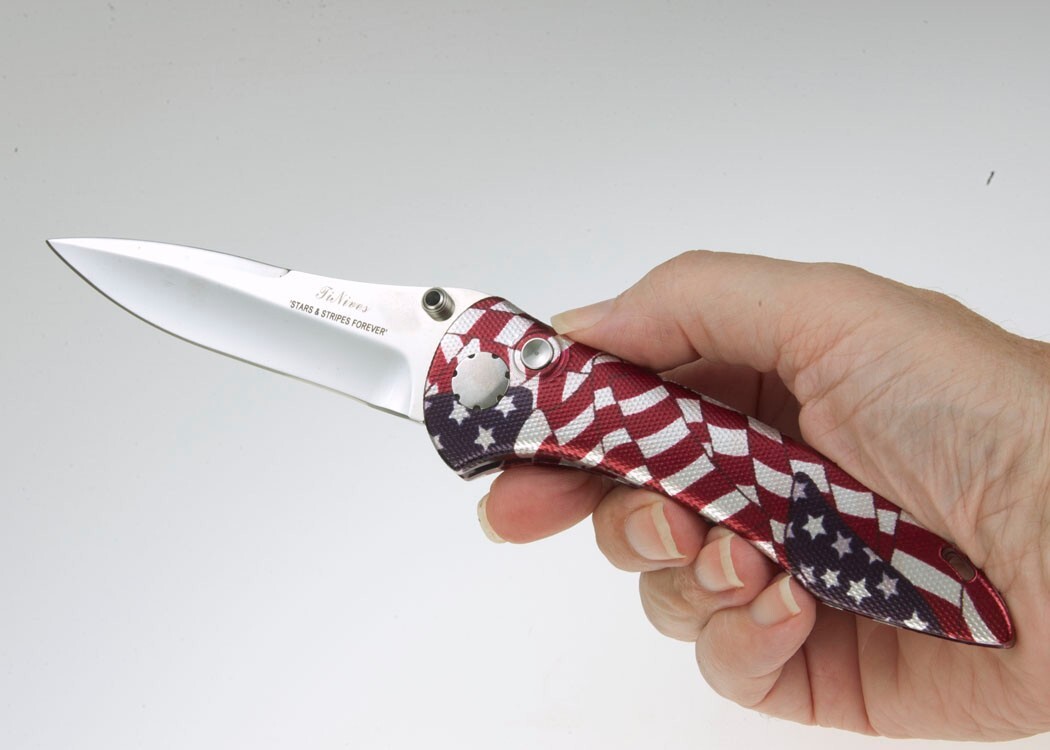 Vintage USA TiNives Stars and Stripes Knife CNC Tolerance