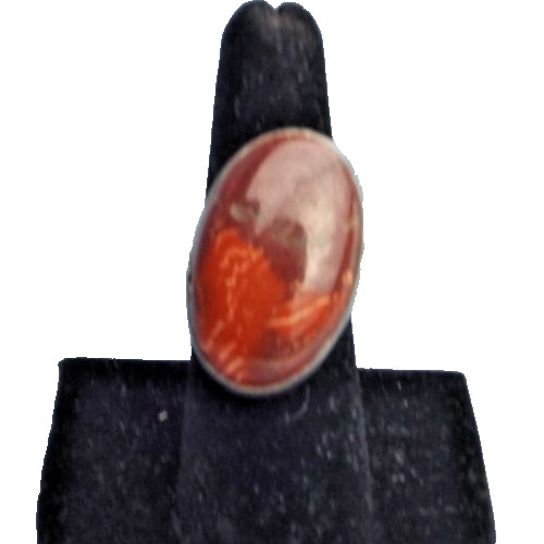 Vintage Sterling & red Jasper Agate Ring