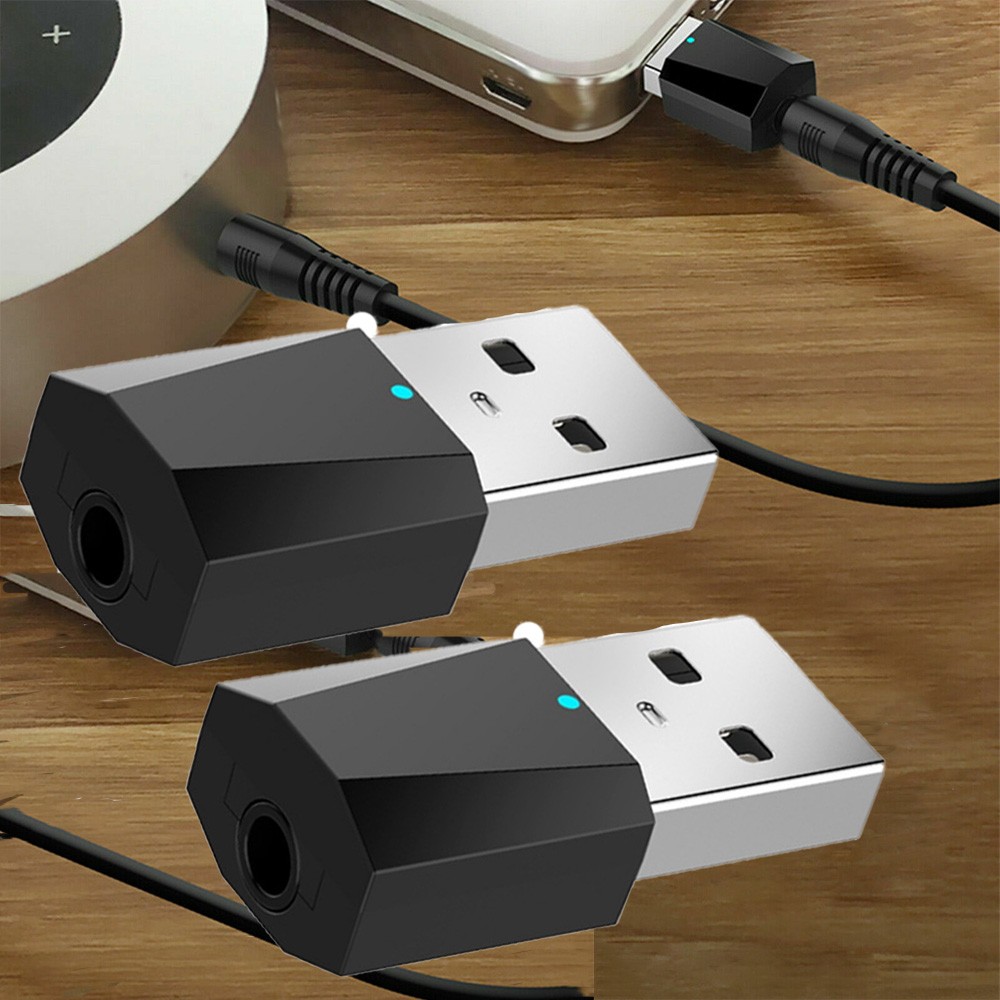 2 Pcs NEW USB Bluetooth 5.0 Wireless Audio Music Stereo Adapter receiver US SHIP