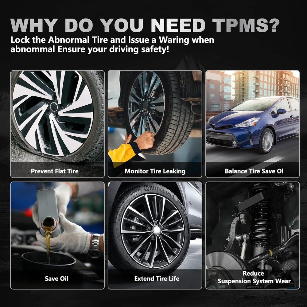 Pre-Programmed TPMS Sensor Set for Ford, Lincoln, Mazda & Mercury - 4 Pack