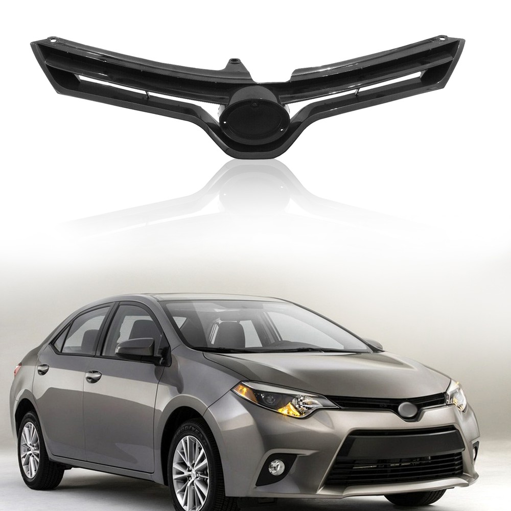 For 2014-2016 Toyota Corolla LE CE Front Bumper Upper Grille Black Trim Grill