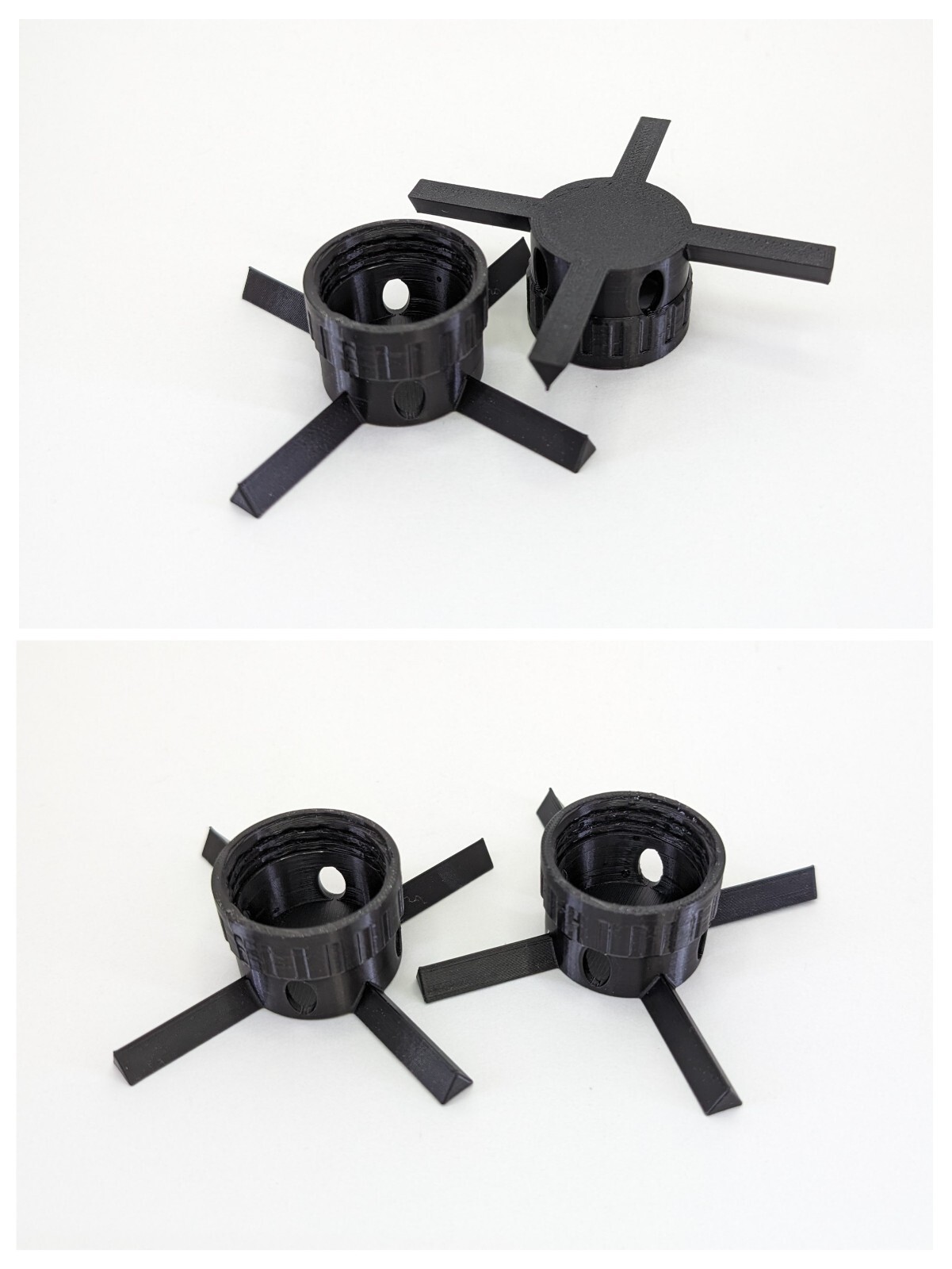 Set of soda bottle adapters for self watering microgreen grower