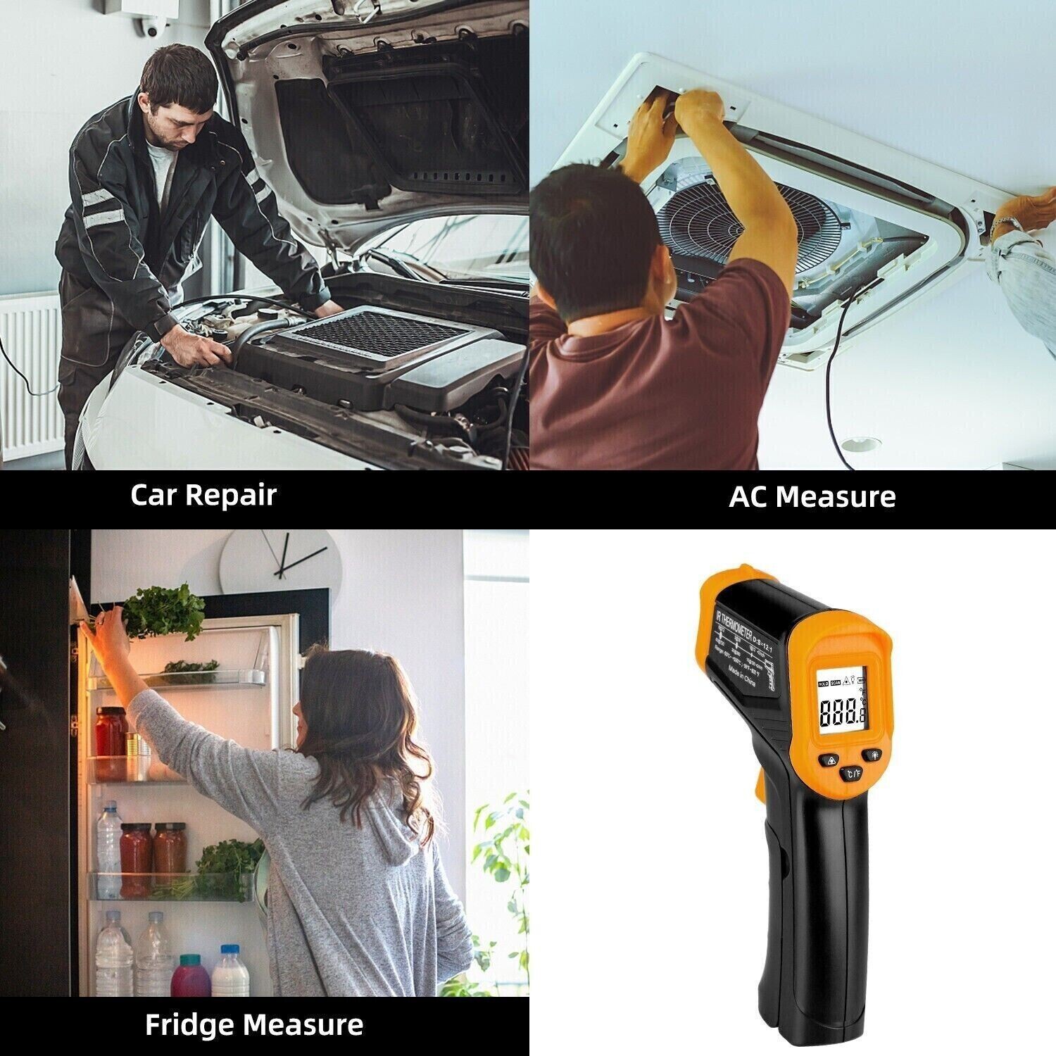 LCD Digital Non-contact Laser IR Infrared Thermometer Temp Meter Temperature Gun
