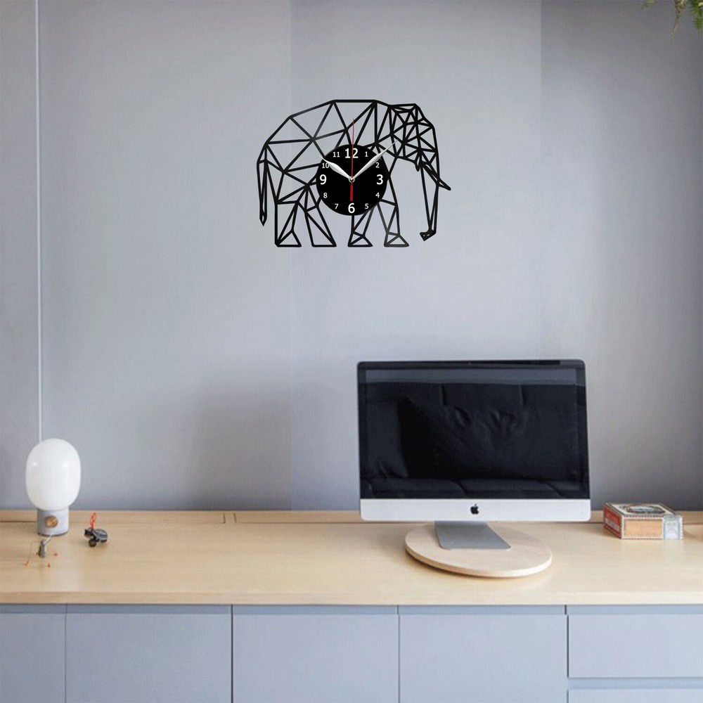 Elephant Vinyl Record Wall Clock Decor Handmade 6277