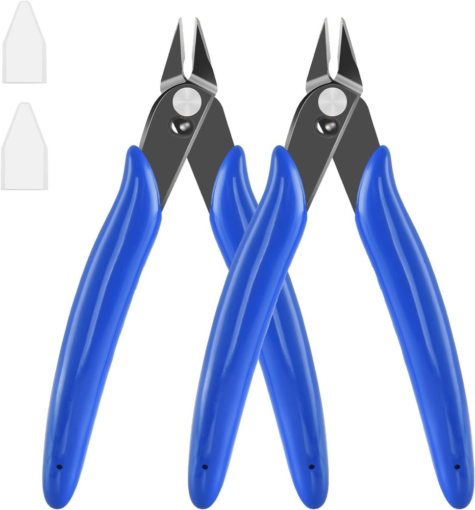 5 Inch Micro Flush Cutter, 2 Pack Small Wire Cutters Spring 5 inches, 2