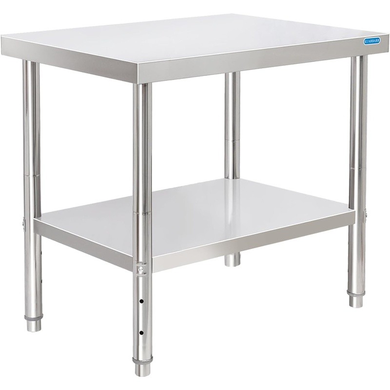 Heavy Duty Stainless Steel Prep Work Surface Adjustable Undershelf NSF Certified