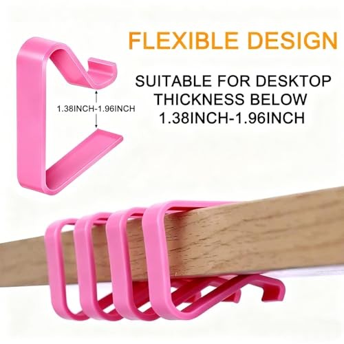Transparent Clear Tablecloth Clips, Plastic Table Cloth Clips，Table Large-Pink