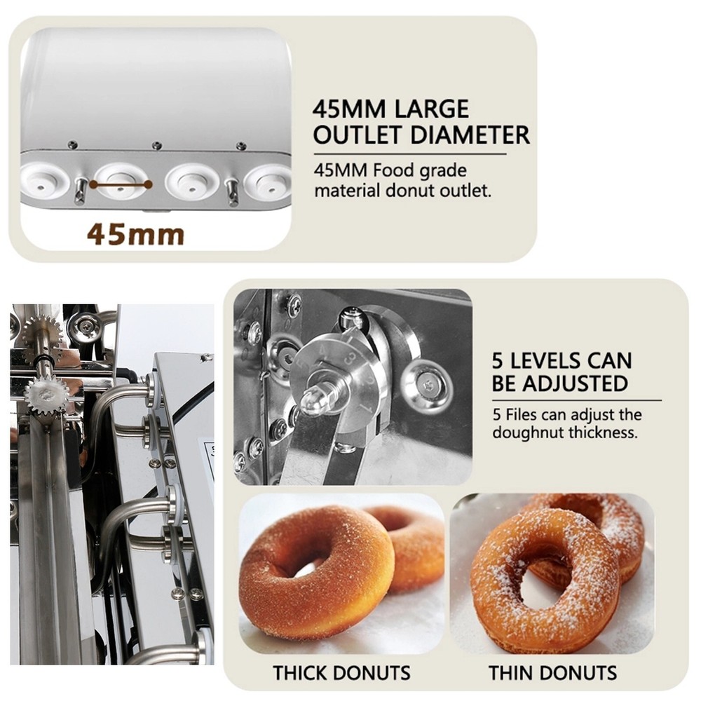 Kolice 1750pcs/hour Mini 4 rows donuts making machine frying doughnut maker
