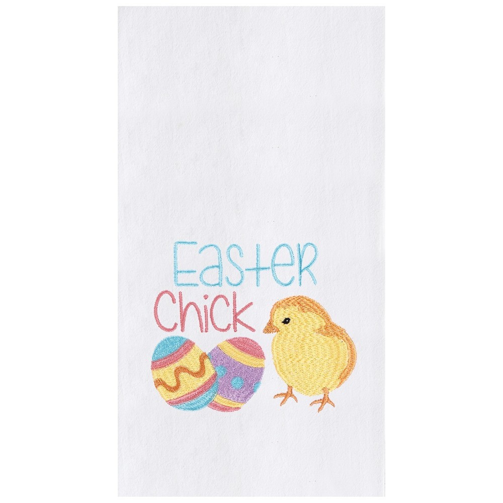 "Easter Chick" w/ Spring Eggs Flour Sack Embroidered Flour Sack Kitchen