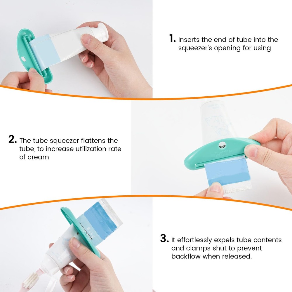 LOVEINUSA 6PCS Toothpaste Tube Squeezer Dispenser, Tooth Paste Medium, 6pcs