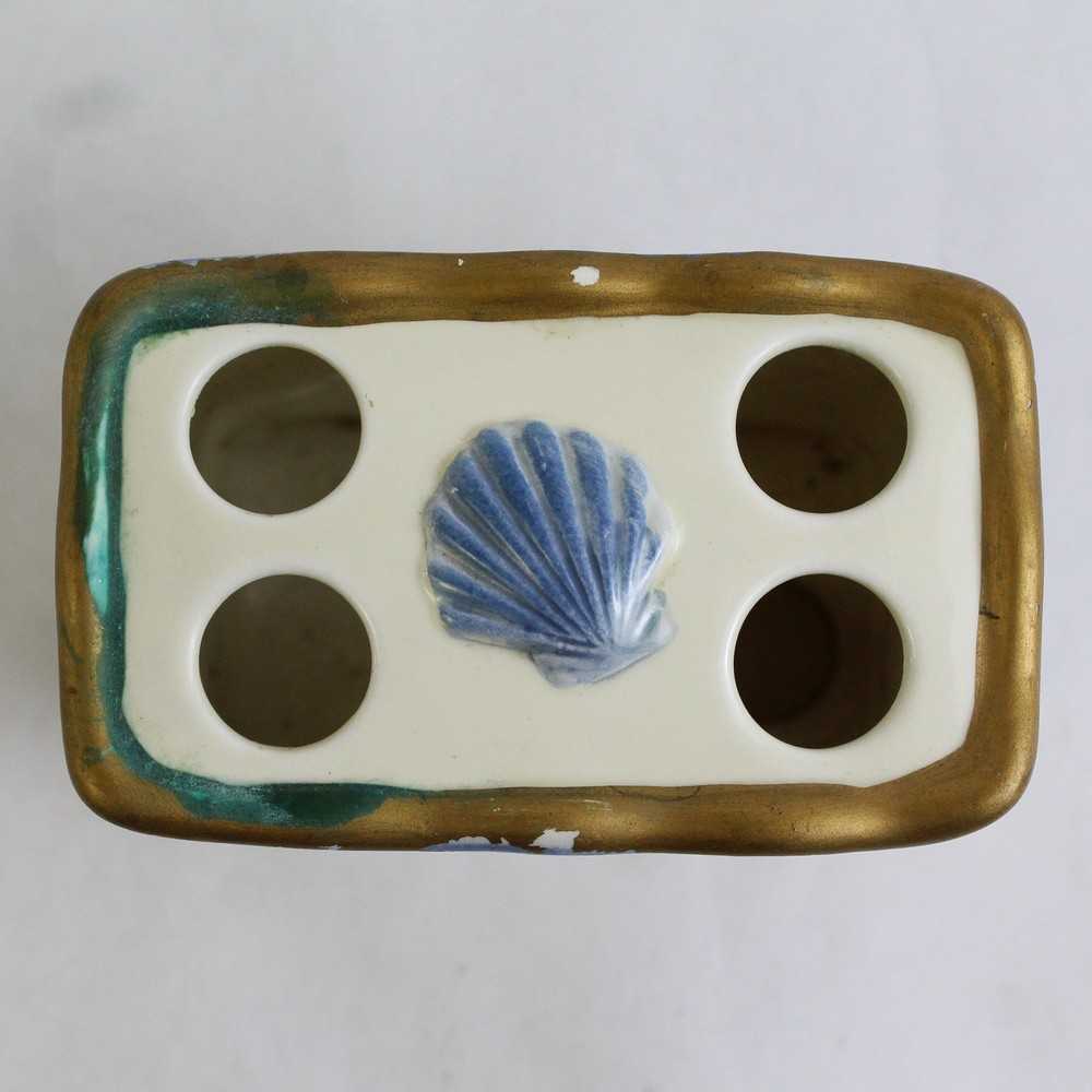 Springmaid Shell Isle Ceramic Toothbrush Holder