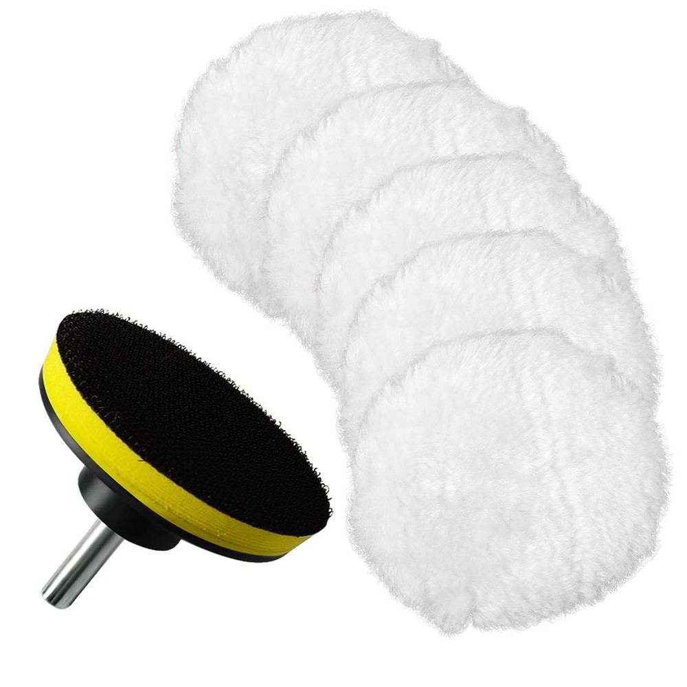 7 Pcs 3 Inch Wool Polisher Buffing Wheel Small Buffing Pads for Drill Buffer Att