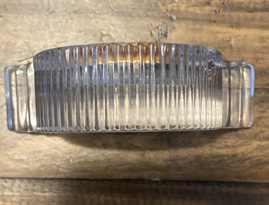 Vintage Crystal Clear Glass Clock Untested
