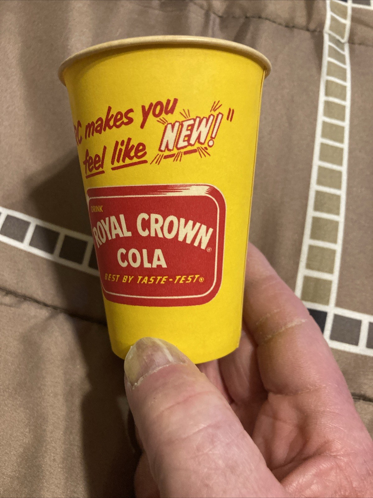 ROYAL CROWN COLA Cup Paper Wax 7oz Soda Very Rare Cup RC Early Years