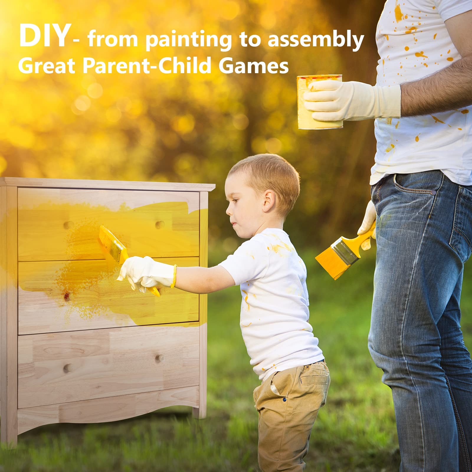 Unfinished Solid Wood Dresser Color DIY, 3 Drawer Dresser for Bedroom, Natural