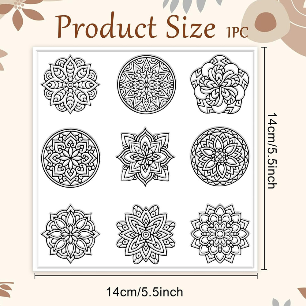 Bohemian round Pattern Polymer Clay Texture Sheets Mandala Pattern Silicone Text