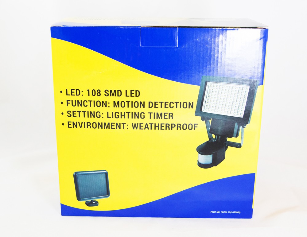 2-Pack 108 SMD LED Outdoor Solar Powered Motion Sensor Security Light - Retail