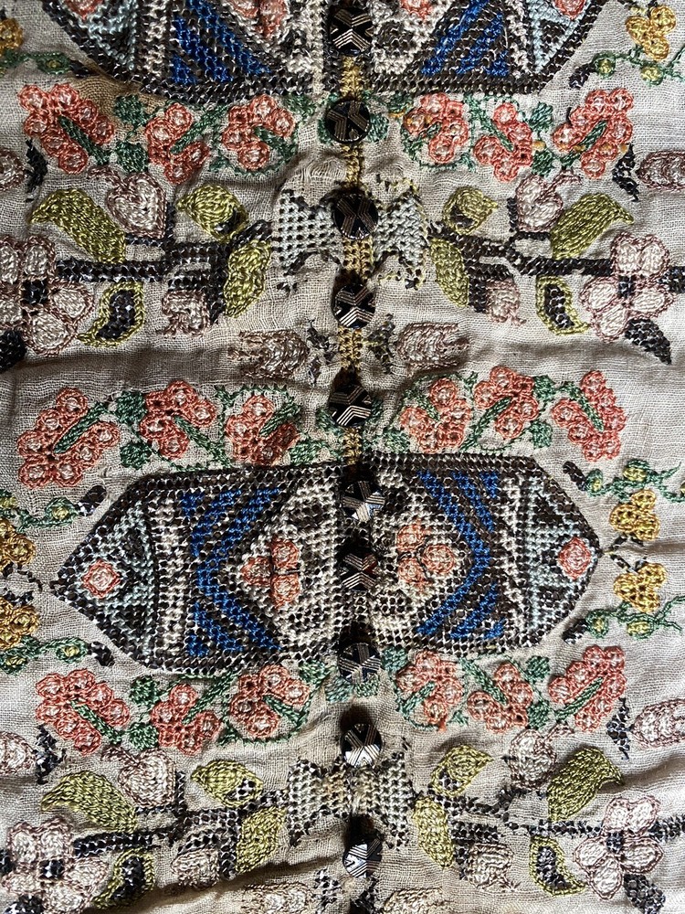 Antique Ottoman Turkish Embroidered Panel