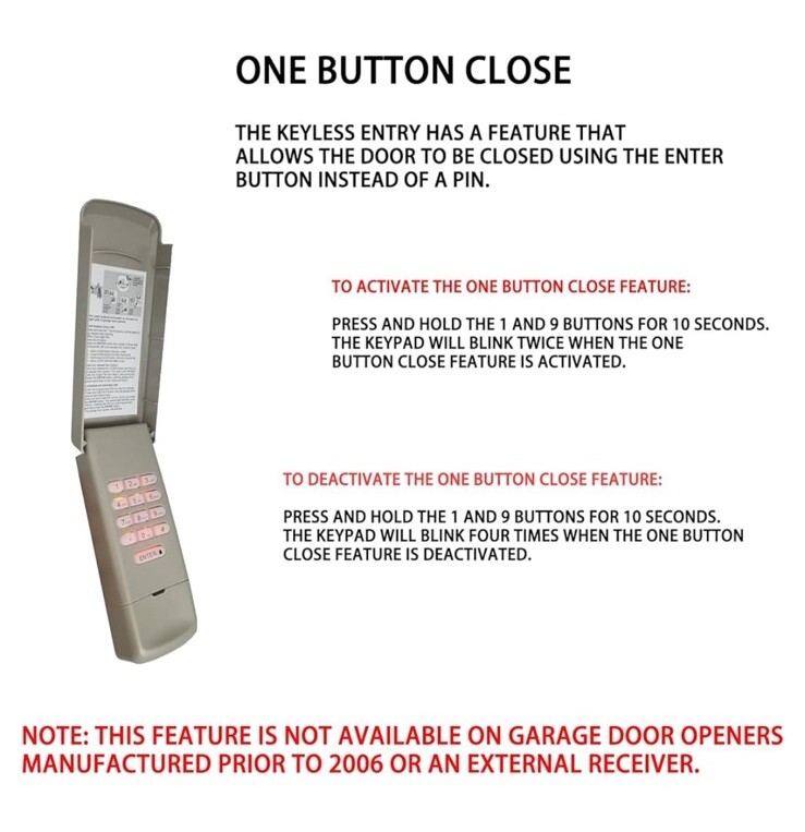 877Max Wireless Garage Door Keypad Entry System Compatible With All Liftmaster