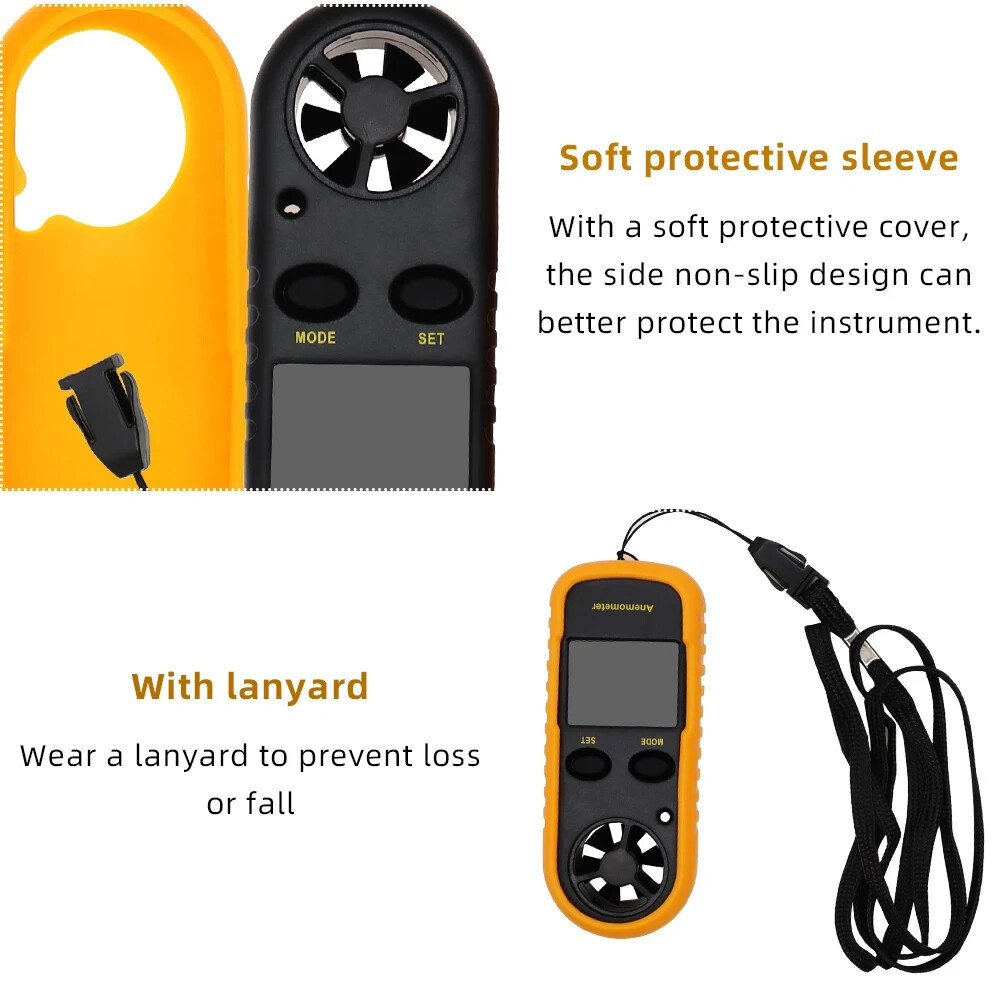 PORTABLE ANEMOMETER /THERMOMETER BACKPACKERING/MOUNTAINEERING WIND SPEED GUAGE!!