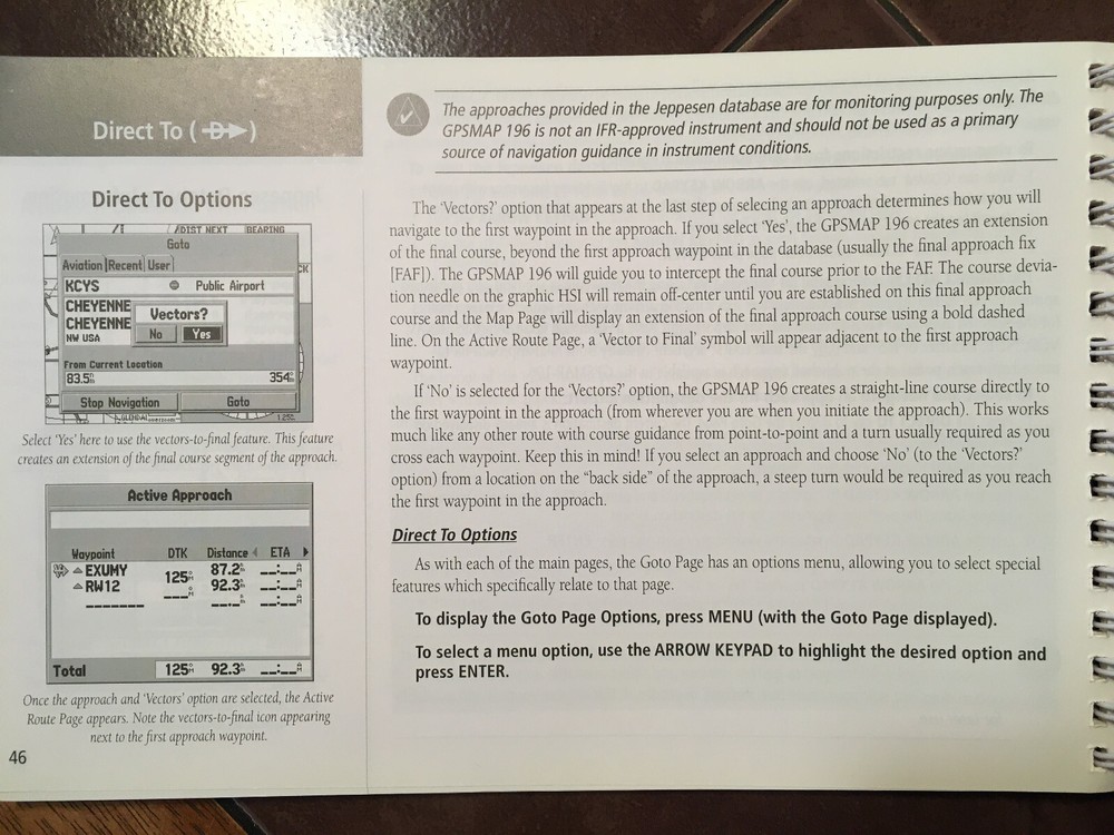 Garmin GPSMAP 196 Pilot's Guide