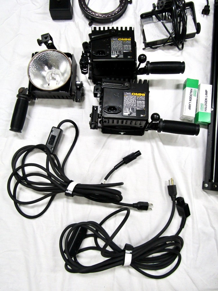 Lowel Omni Light, V-Light, Ring Light & Tripods Studio/Video Lighting Kit