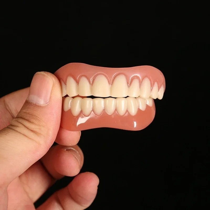 Silicone False Teeth Upper & Lower Smile Dental Veneers Dentures False Tooth**
